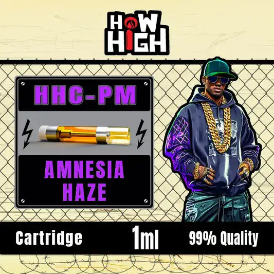 Висококачествен HHC-PM пълнител Amnesia Haze 1ml от How2High Bulgaria. Мощен ефект и автентичен вкус.